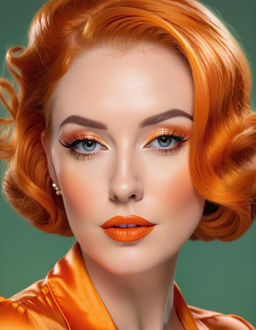 Glamorous Orange Portrait in Realistic Style