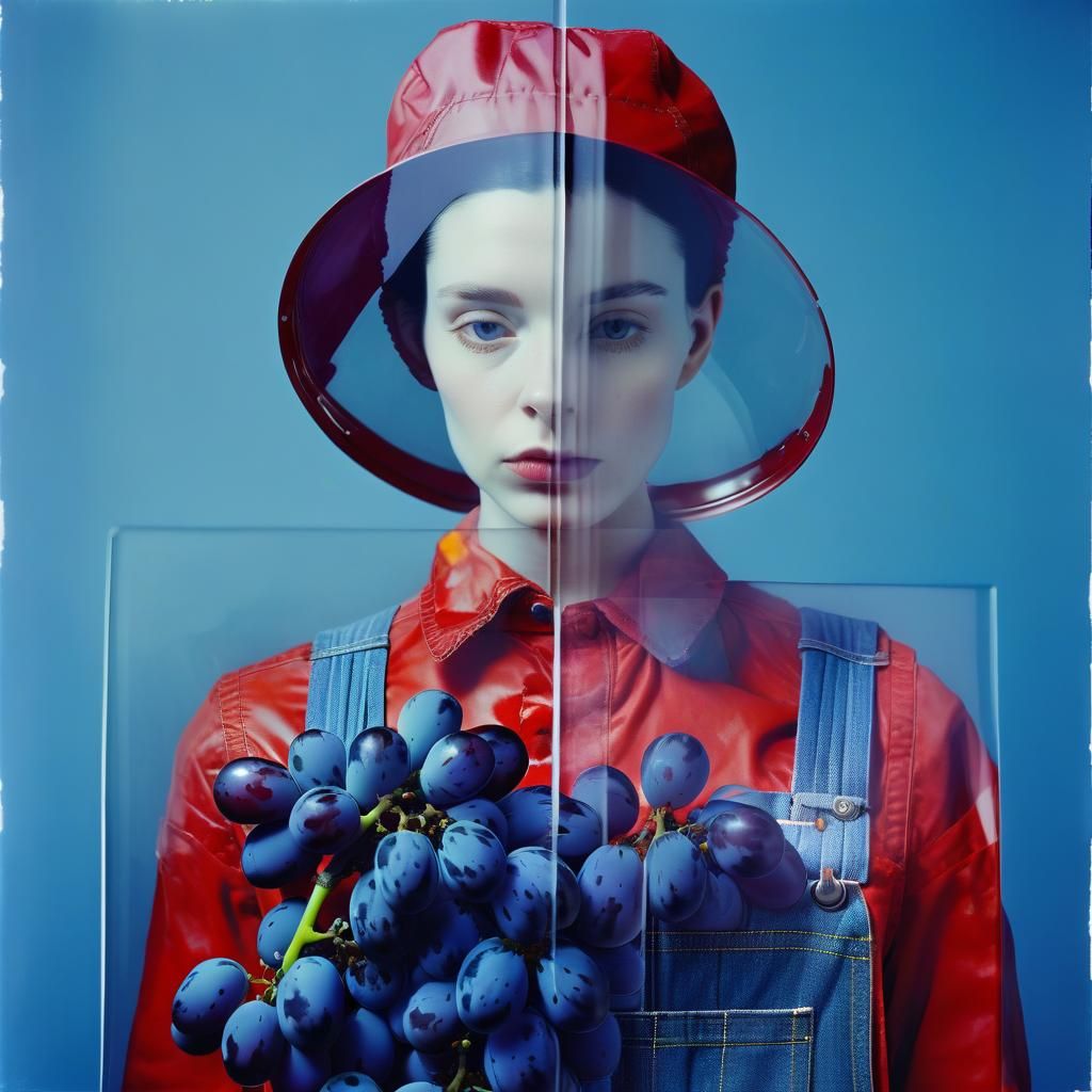 Grapes of Wrath: Minimalist Double Exposure Still Life