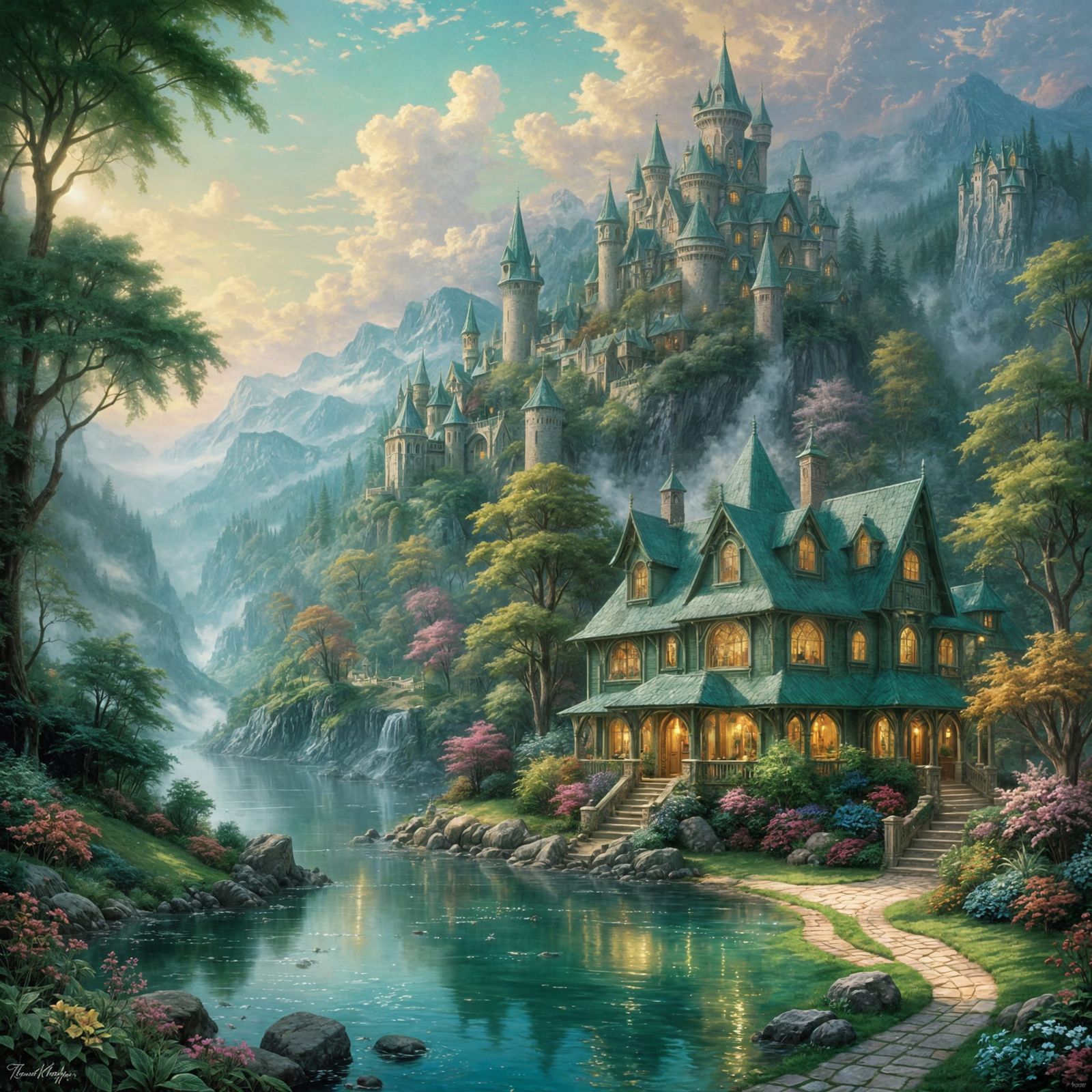 Ethereal Emerald Mirage in Fantasy Style