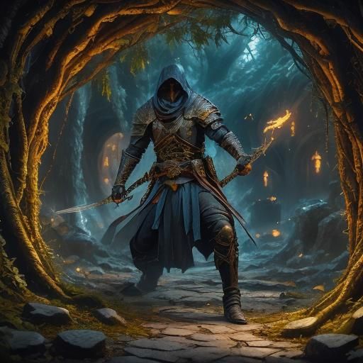 Mystical Forest Assassin in Fantasy Concept Art