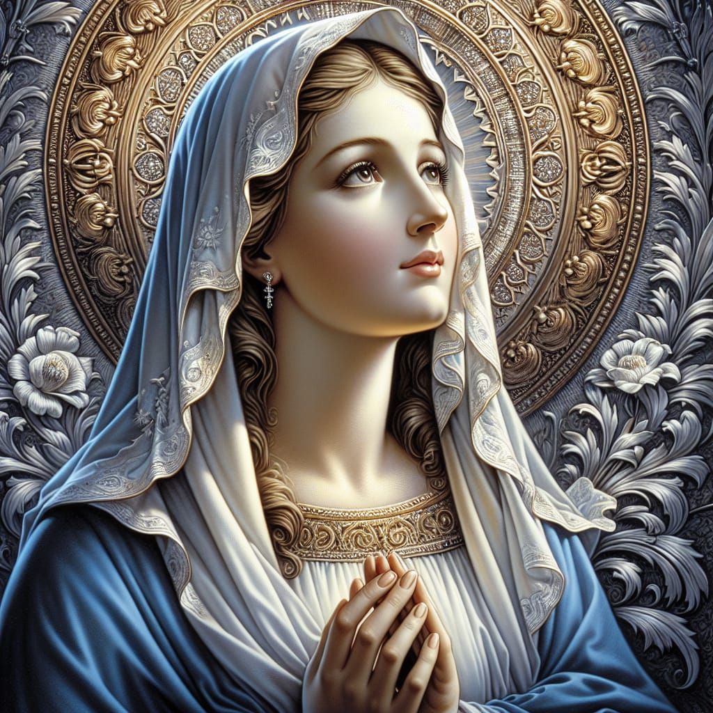 Classic Illustration of Holy Mary