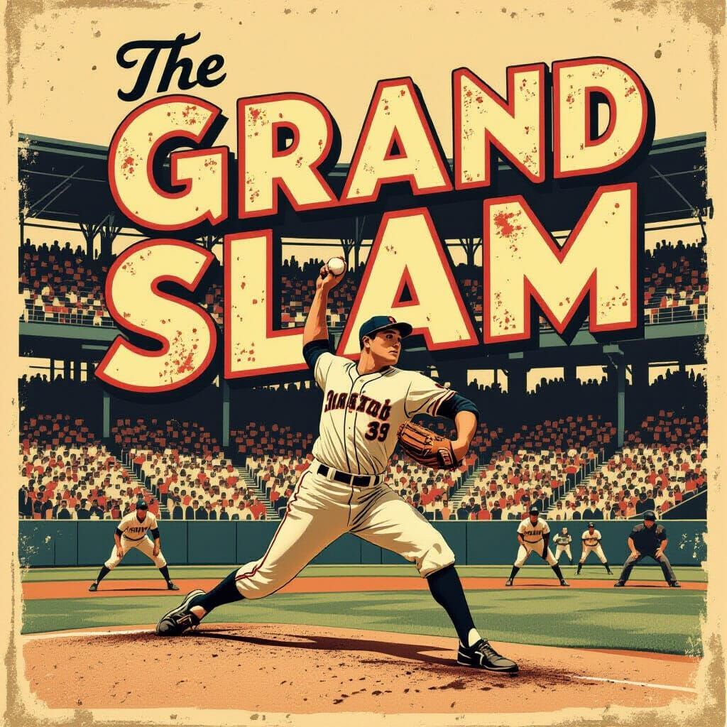 Vintage Baseball Poster: Grand Slam Pitcher