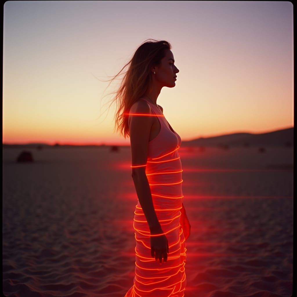 Lonely Landscape Portrait in Analog Horror Style