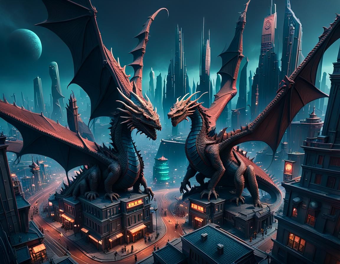 Epic Matte Painting of an Alien City