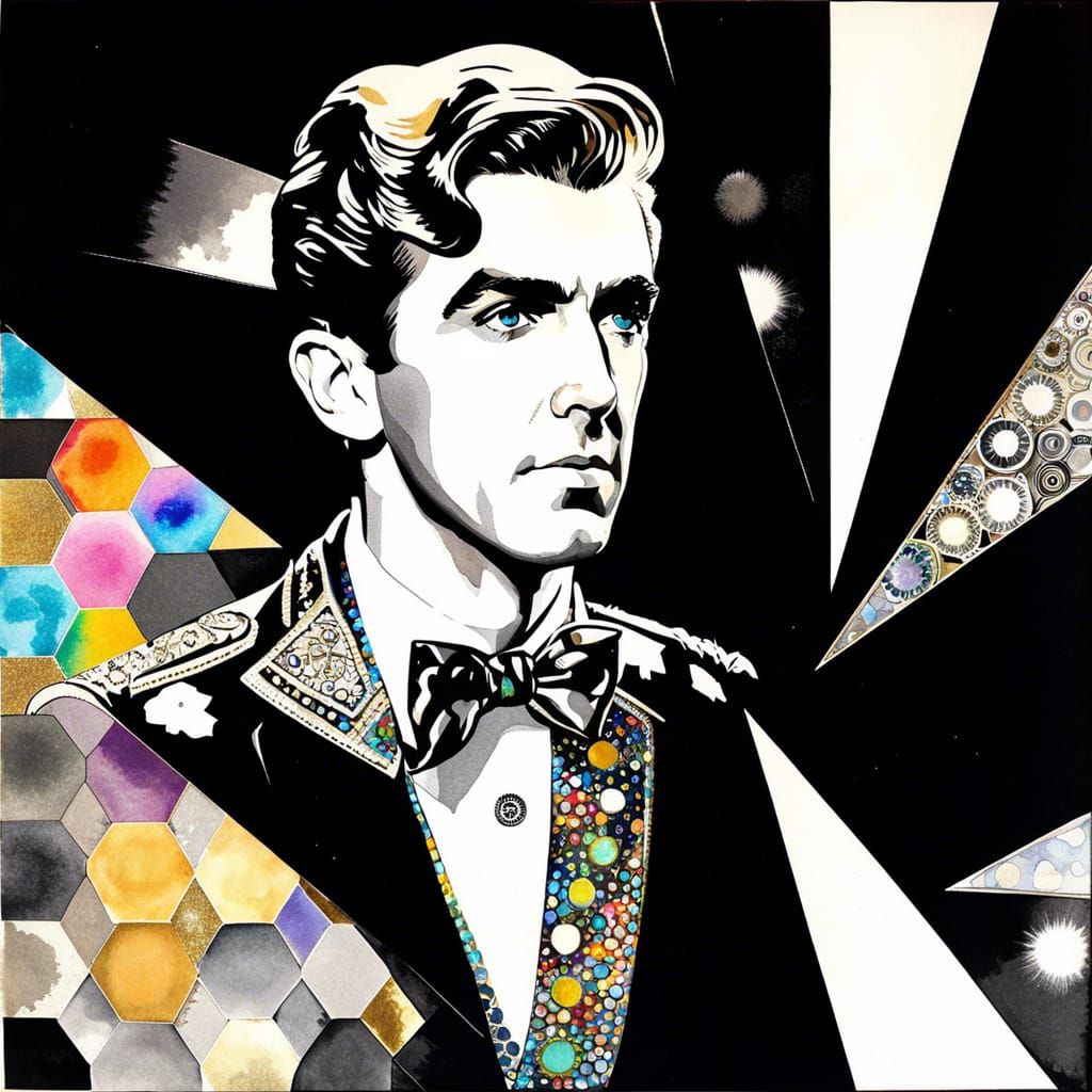James Stewart in Rear Window: Bohemian Collage Portrait
