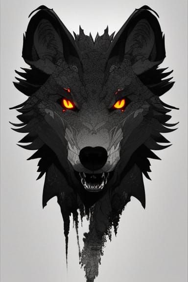 Shadow Dire Wolf in Anime Style