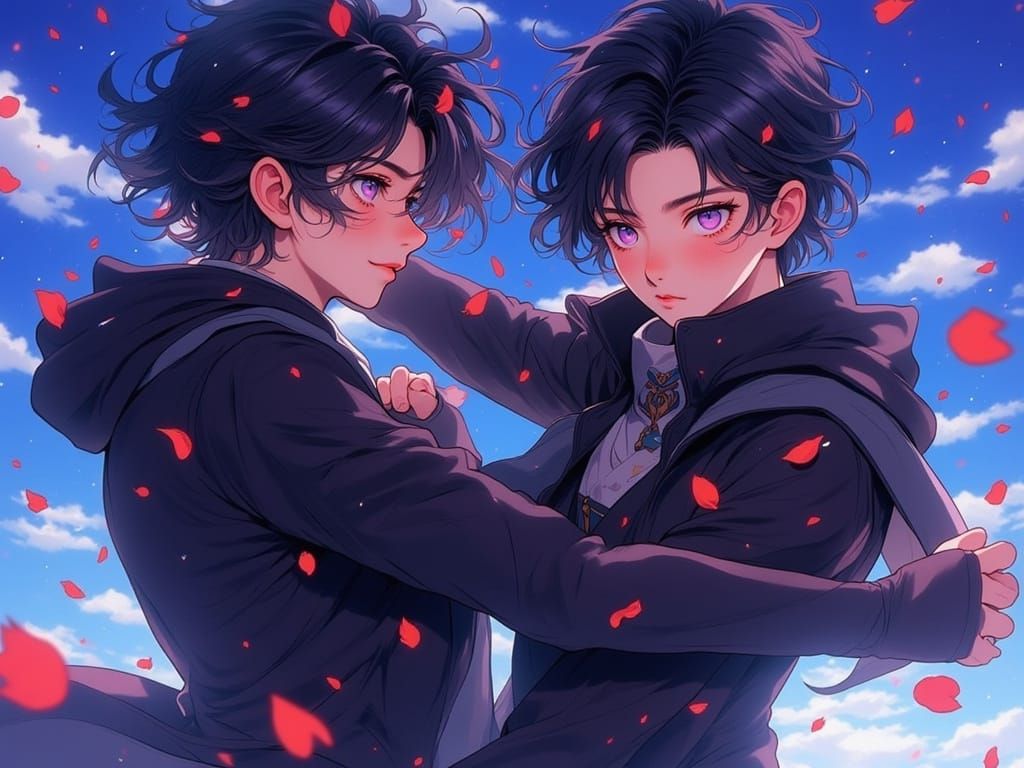 Intense Anime Combat: Dark Fantasy Battle Scene