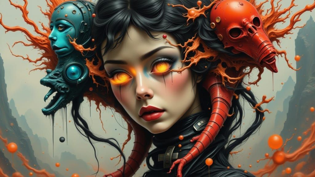 Epic Sci-Fi Portrait in Vintage Futurism Style