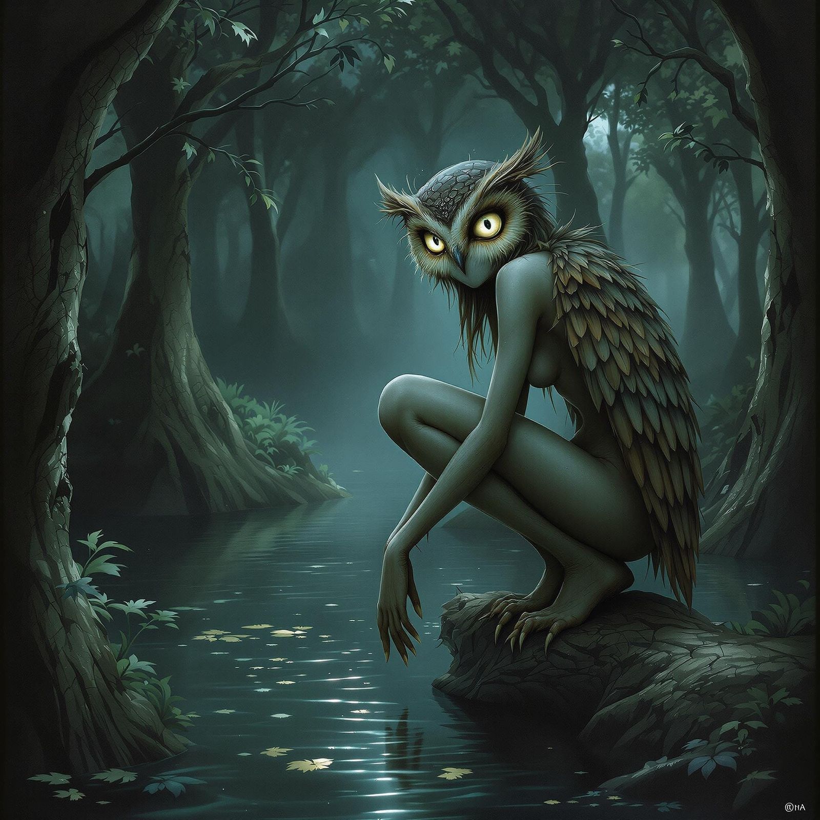 Mystical Forest Sprite in the Night