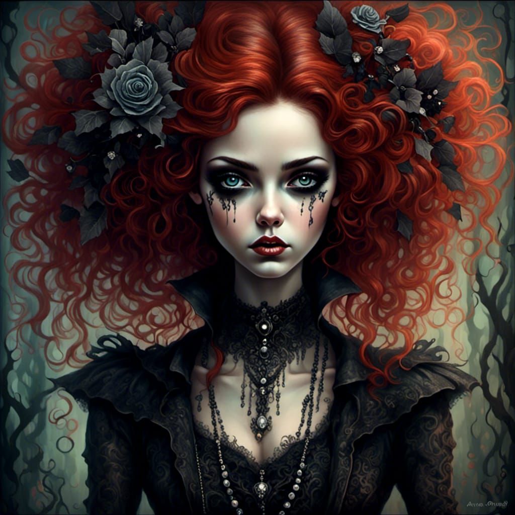 Beautiful Punk Darkling with Auburn Hair