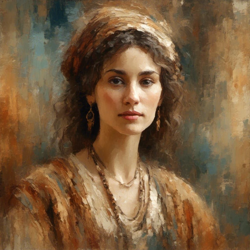 Jewish Woman Portrait in Modigliani Style