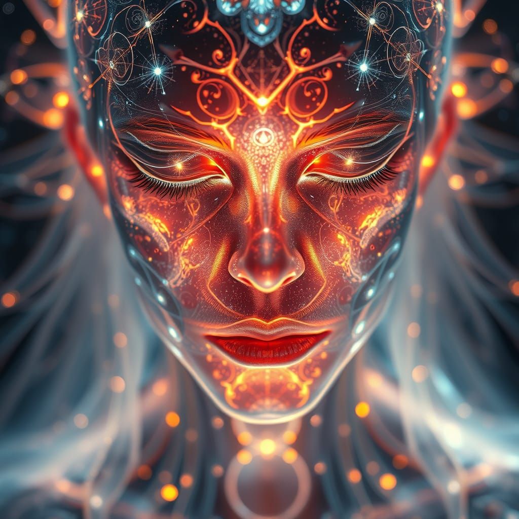 Ethereal Healer Revealed in Cosmic Light and Fractal Geometr...