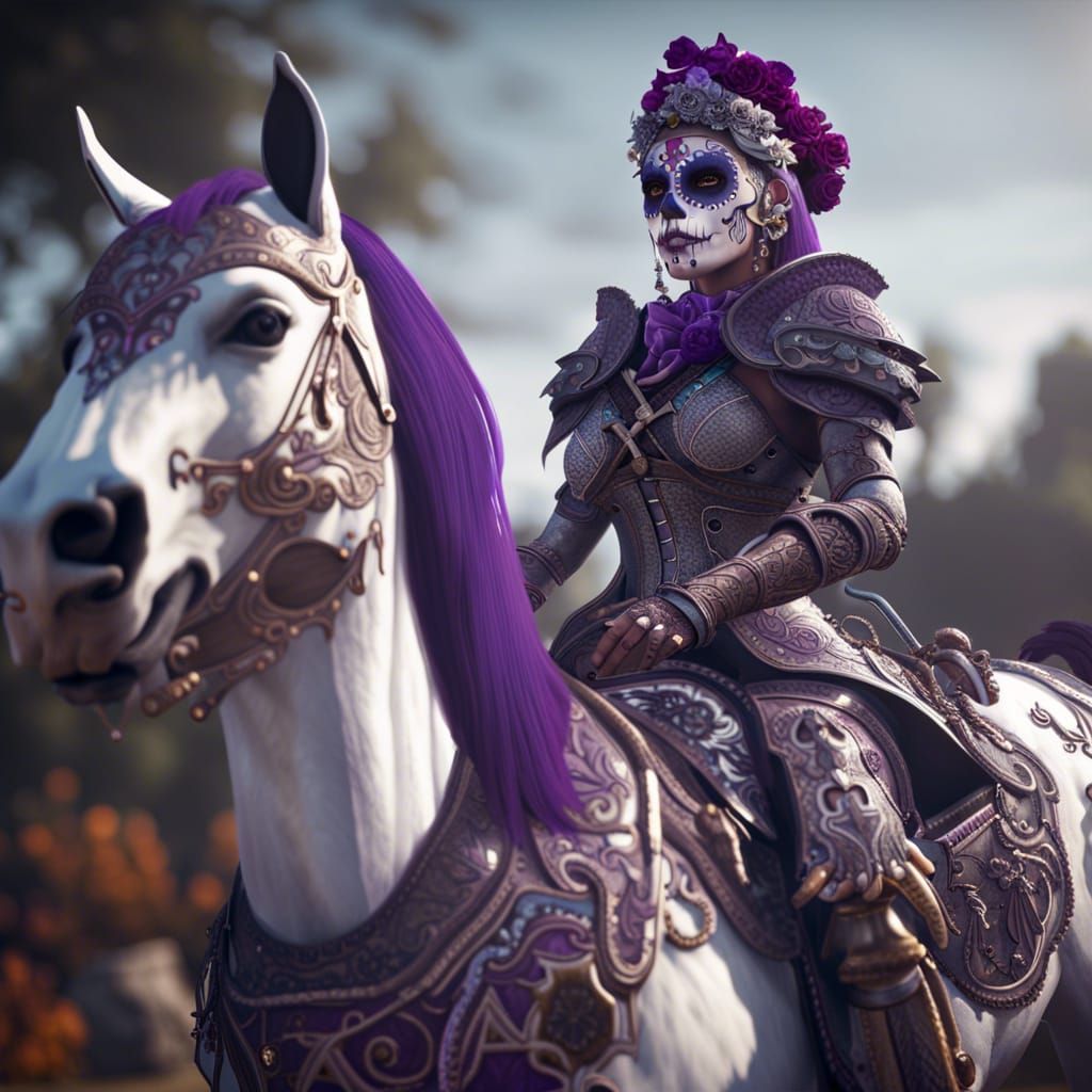 Day of the Dead Woman in Gothic Armor