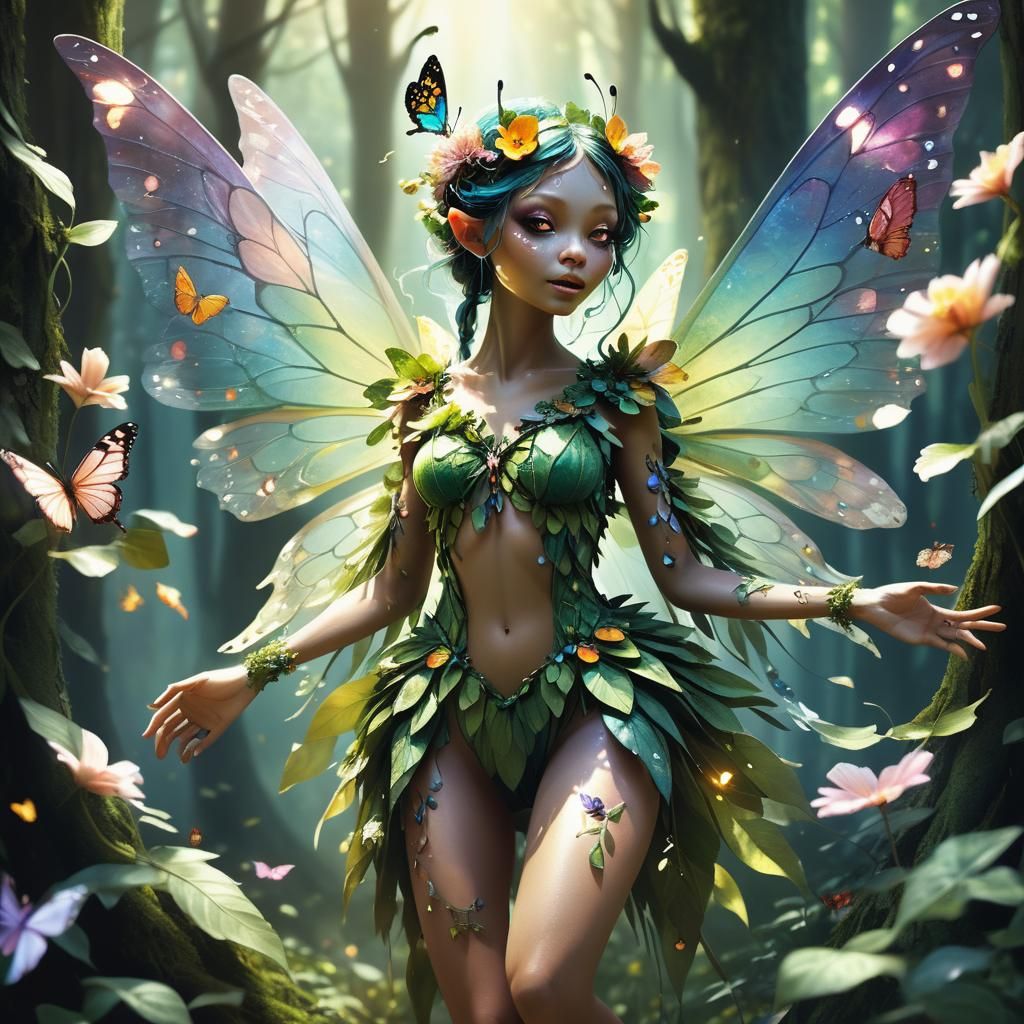 Mystical Fairy Creature in Dreamlike Fantasy Illustration
