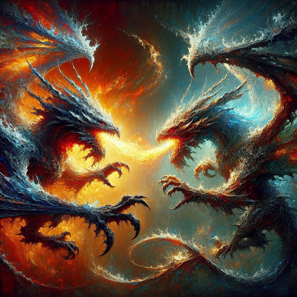 Medieval Dragons Engage in Epic, Surreal Battle