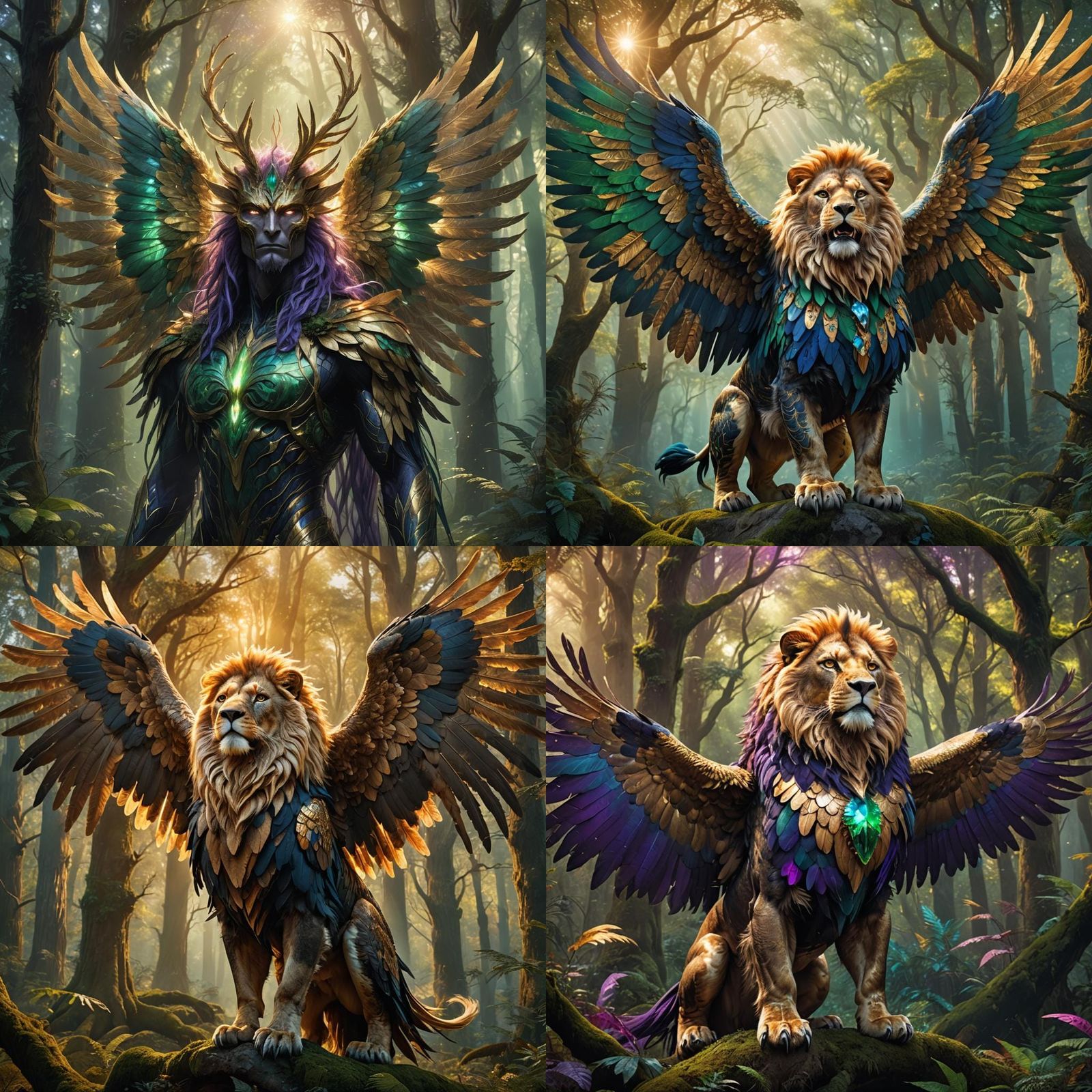 Majestic Lion Eagle Hybrid Creature Design