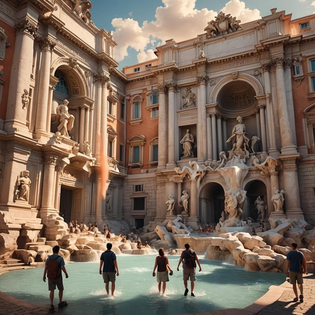 Roman Holiday: Vacationers Explore Ancient Architecture