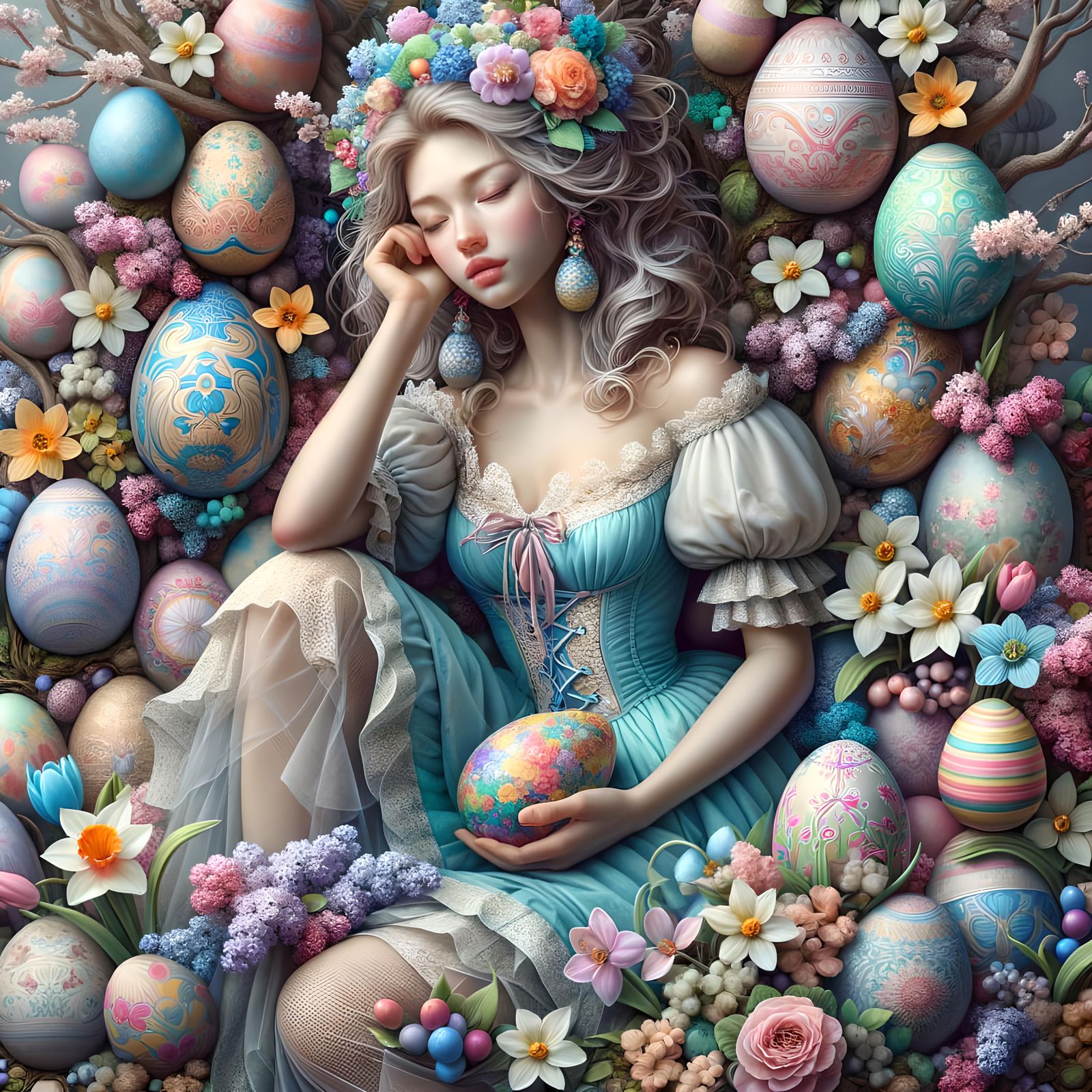 Sleeping Beauty at Easter...still sleeping