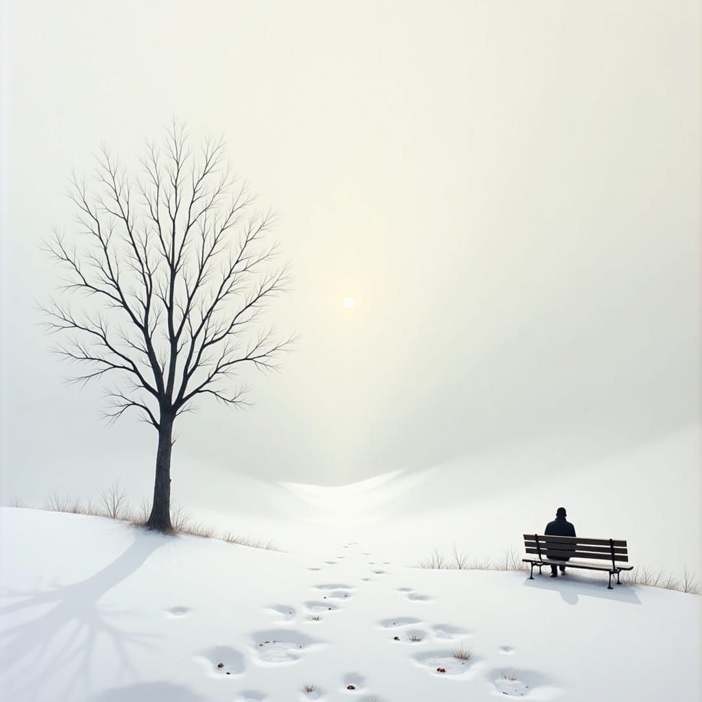 An abstract minimalist winter