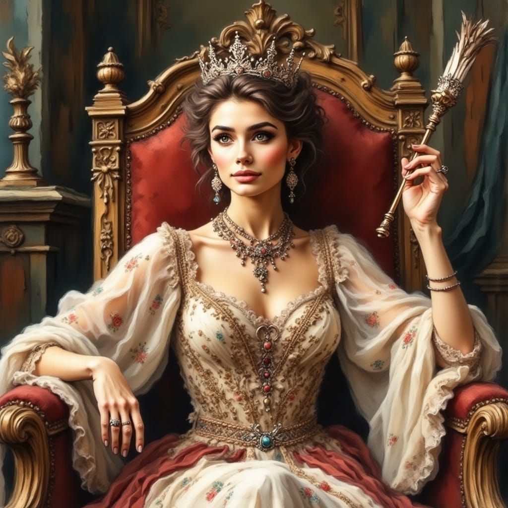 Audrey Hepburn as a Royal Queen in Majestic Setting