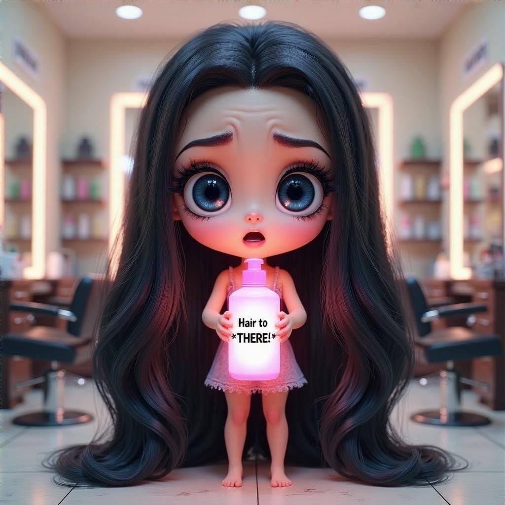 Chibi Beauty Goddess with Glowing Hair