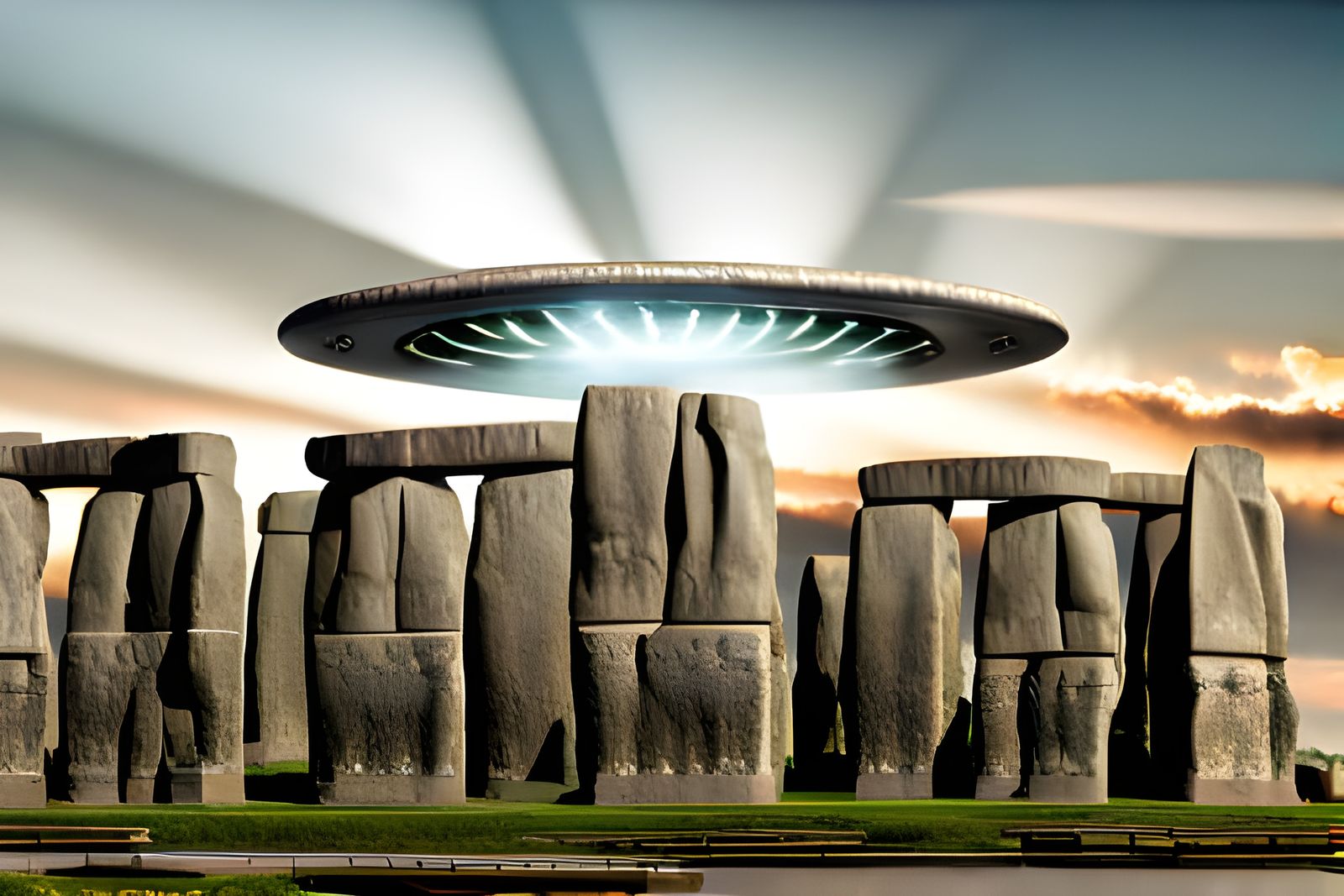 Hyperrealistic UFO Sighting Over Stonehenge