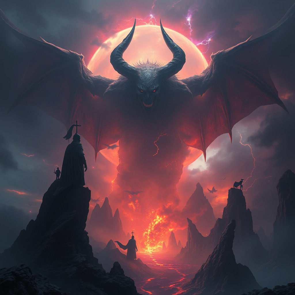 Cataclysmic Downfall in Dark Fantasy Landscapes