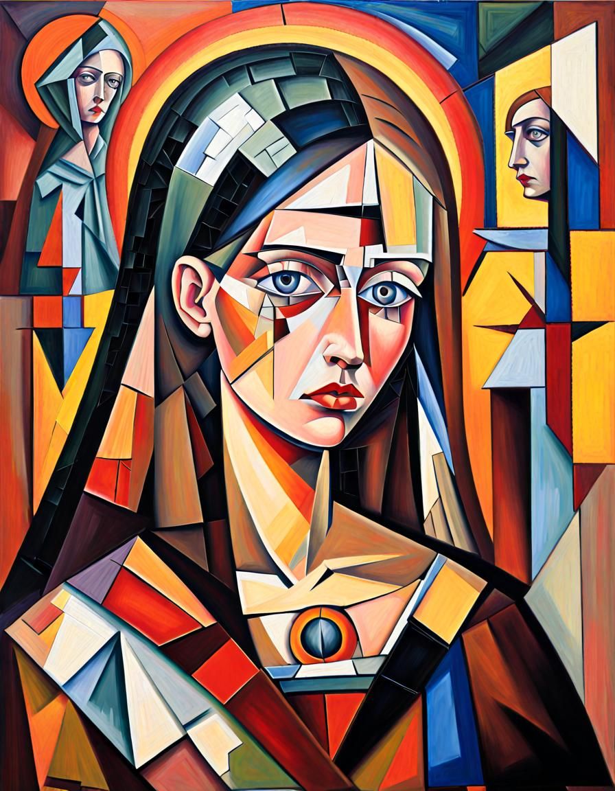 Maria Magdalena: Shattered Sorrow in Cubist Style