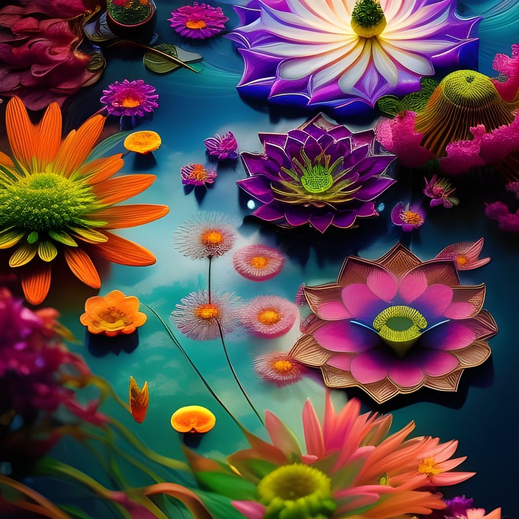 Sacred Geometry World in Stained Glass Style