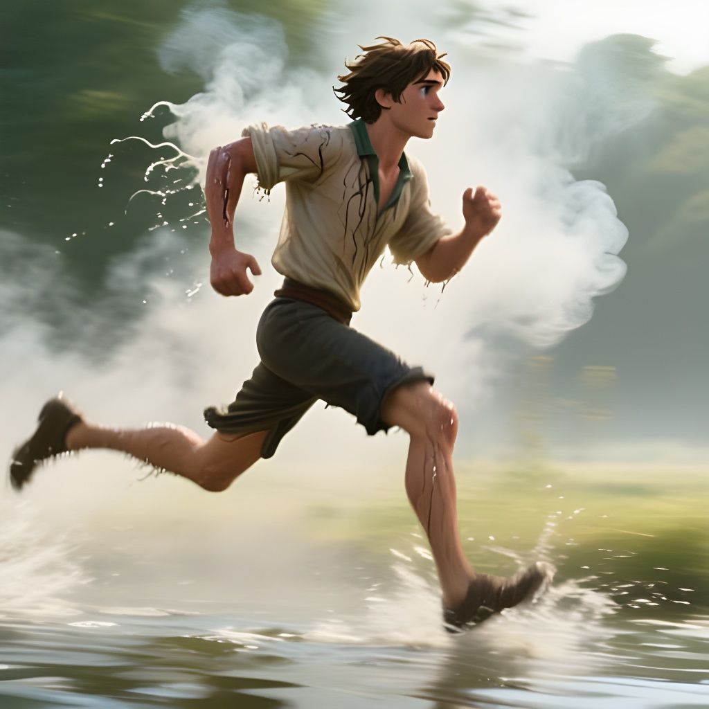 Percy Jackson Running in Summer Heat