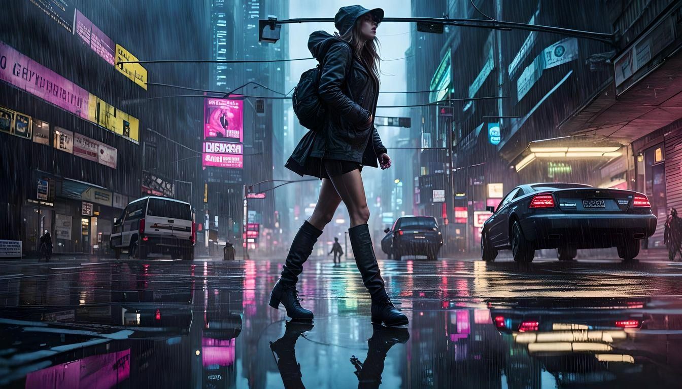 Walking to Night Cafe