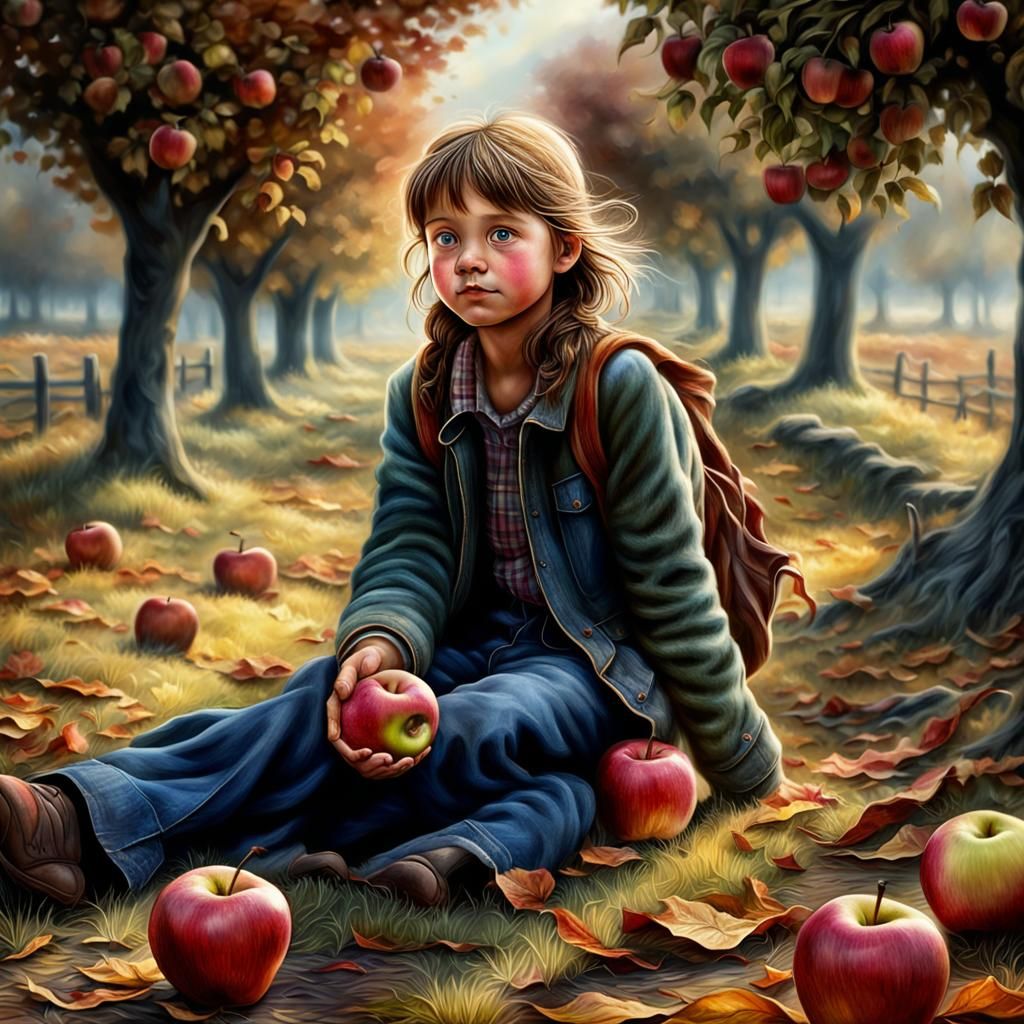 Hyperrealistic Apple Transformation on Crisp Autumn Air