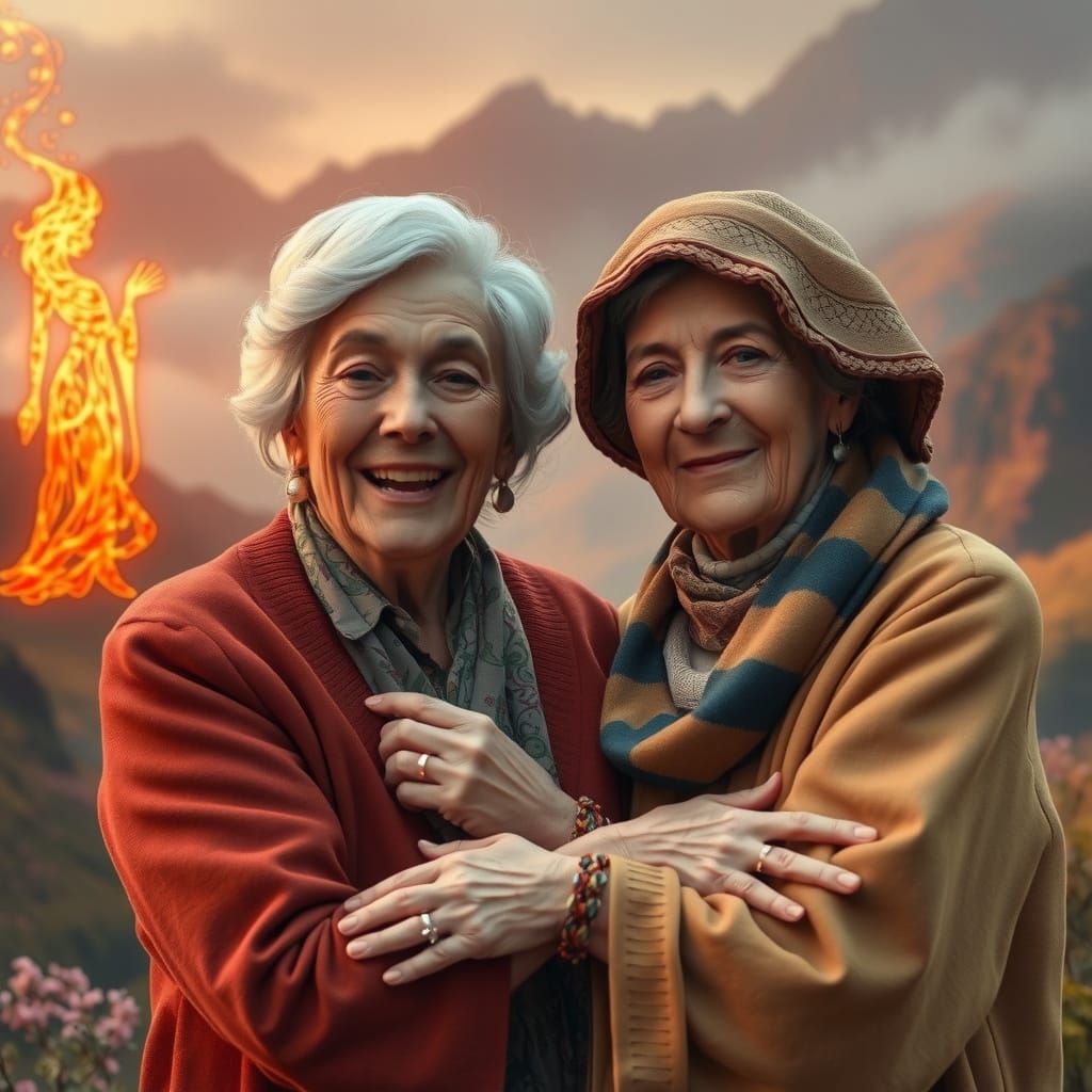 Warm Embrace Amidst Vibrant Spring Landscape