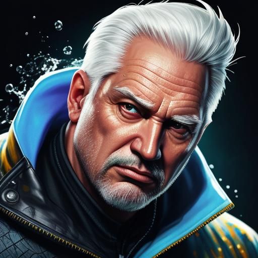 Hyperrealistic Sugar Daddy Splash Art Portrait