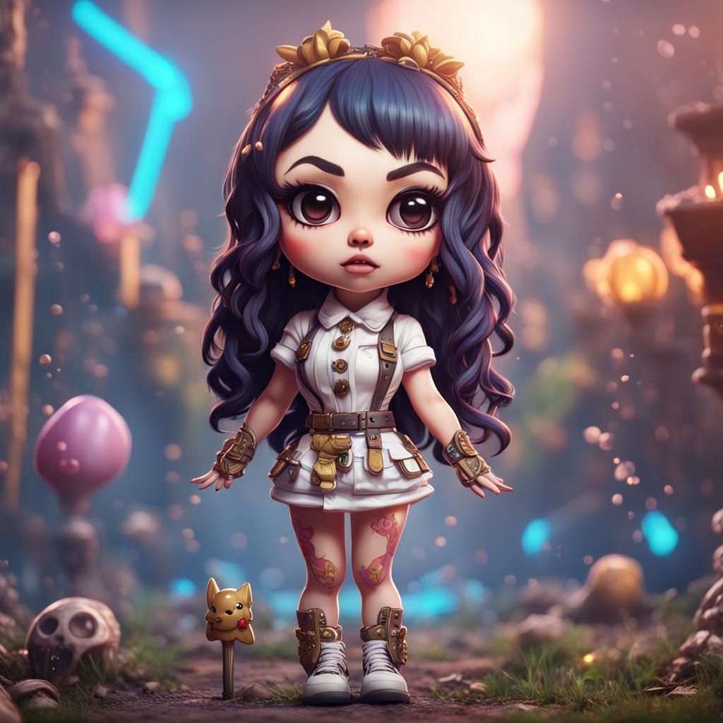Hyperrealistic Cute Chibi Full Body Digital Art