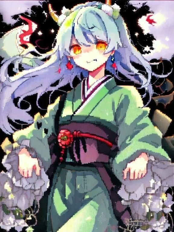 Fierce Demon Girl in Demon Slayer Anime Style