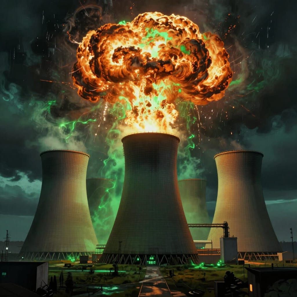 Immense Nuclear Power Plant Explosions in Radioactive Storm