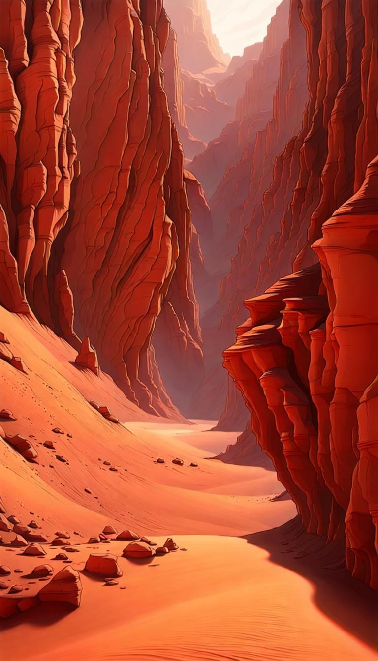 Martian Canyon: A Desert Landscape on Mars