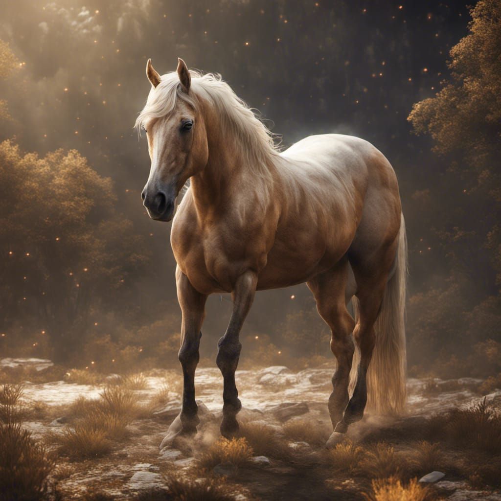 Fantastical Palomino Horse Concept Art