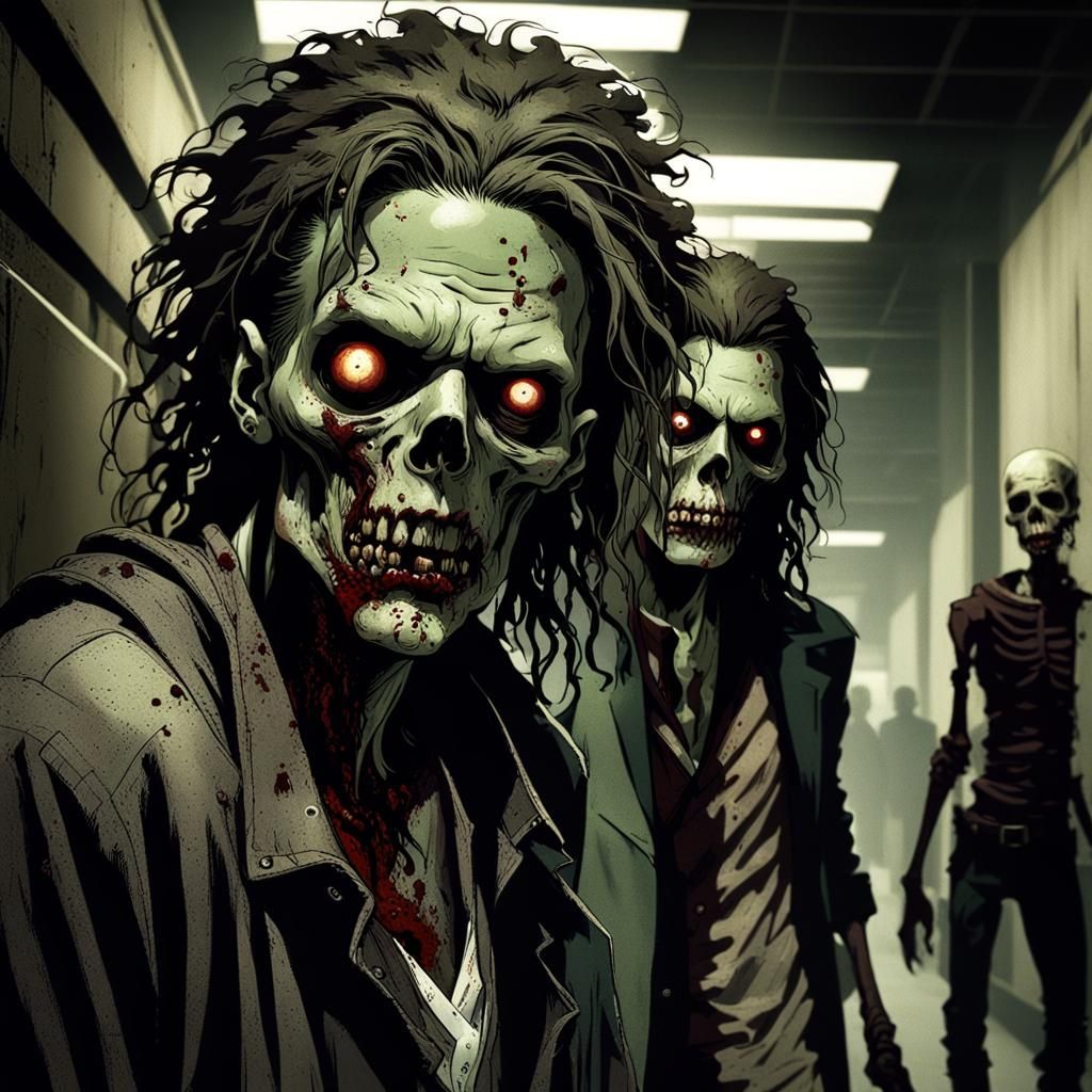 Creepy Zombies in a Spooky City Morgue