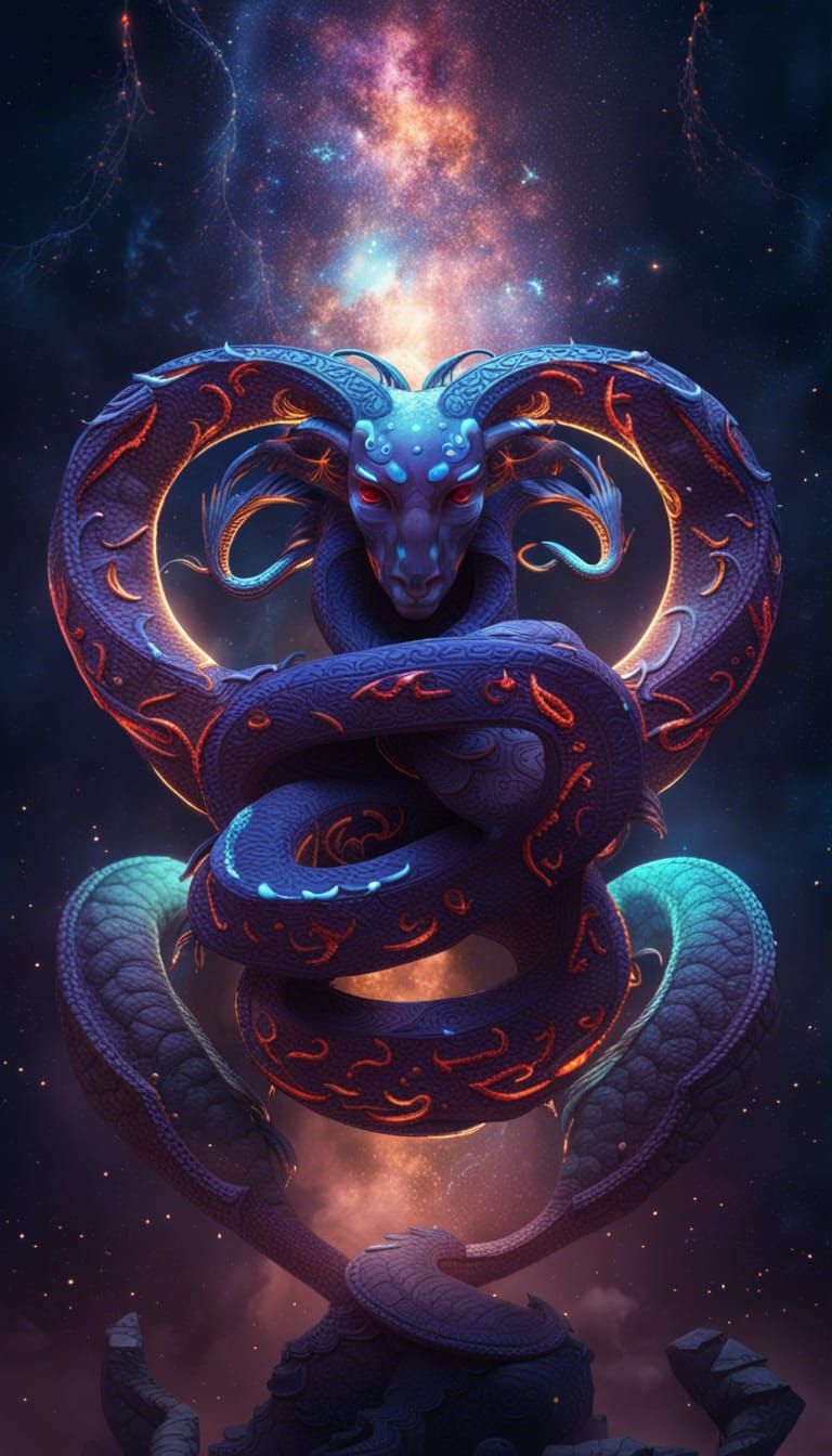 Ophiuchus Zodiac Sign in Detailed Matte Painting