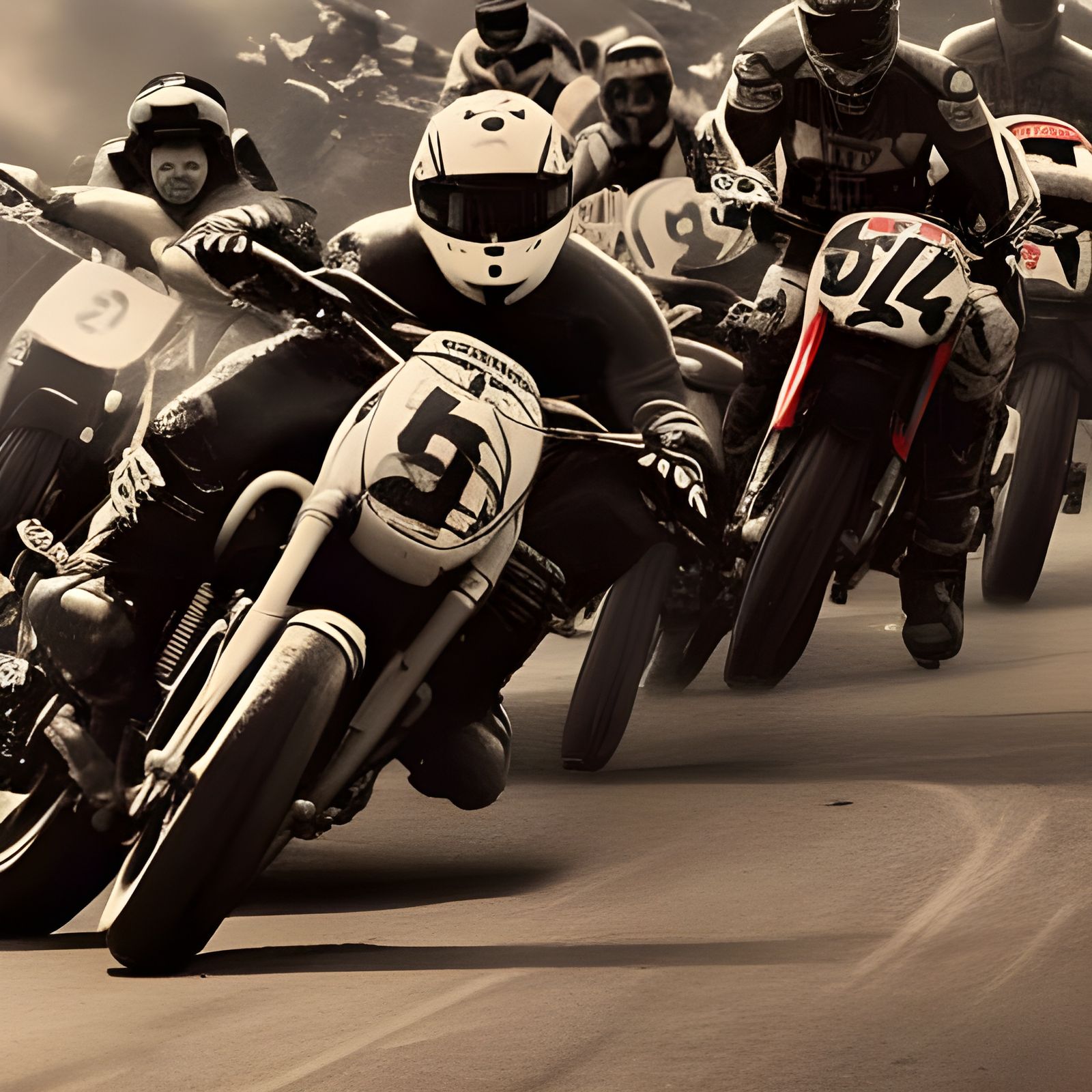 Motorcycle Race Near Finish Line: Digital Matte Painting