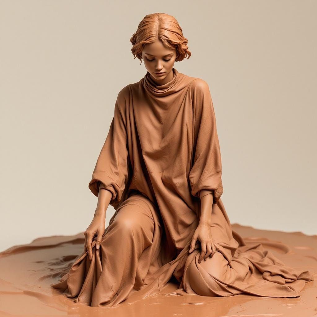 Clay Woman Emerges: Sculptural Art in Earth Tones