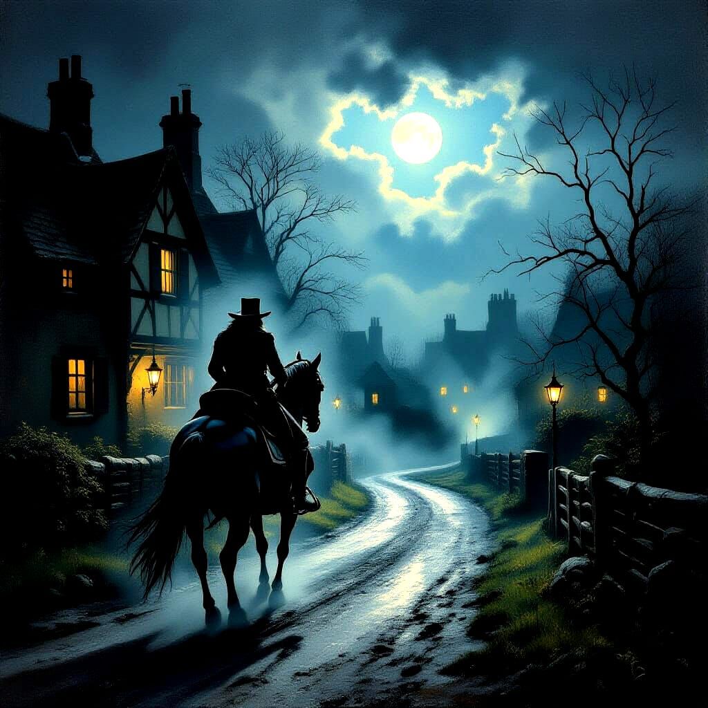 Highwayman at Inn Oil Painting in Constable Style