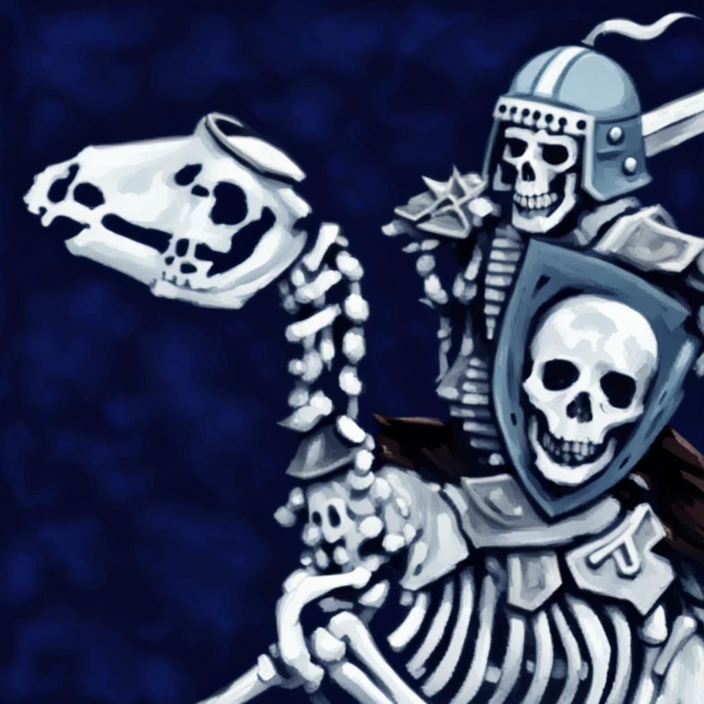 Undead Skeleton Warrior on Skeletal Steed