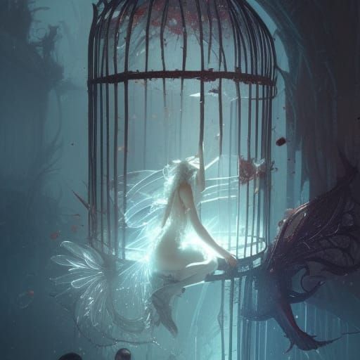 Dark Fantasy: Fairies Trapped in a Cage