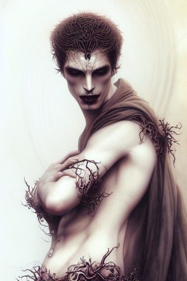 Seductive Vampire Portrait in Sinister, Elegant Style