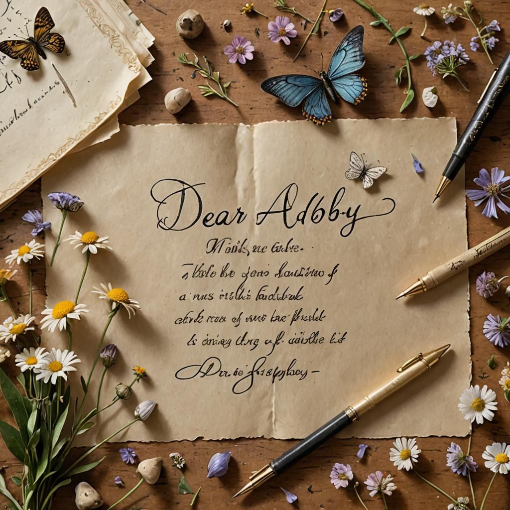 Antique Pen on Paper with Mystical Wildflowers