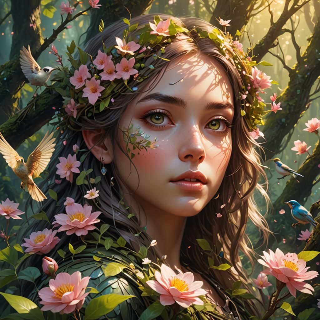 Mystical Forest Girl: Fantasy Concept Art