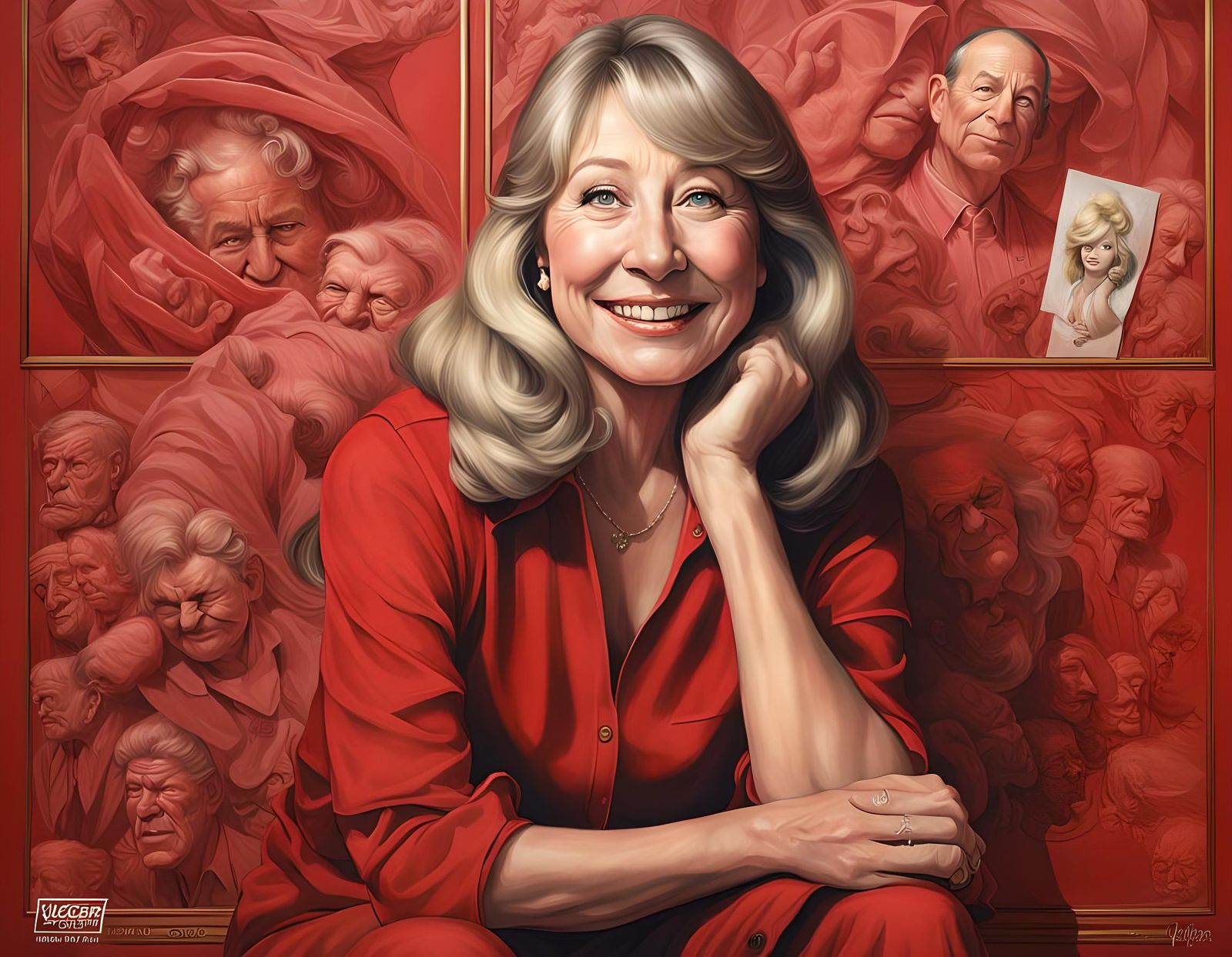 Gorgeous Woman in Red: A Hyperrealistic Portrait